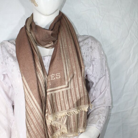 HERMES Scarf Shawl Wrap Stole 65% Cashmere 35% Silk Multicolor Used - Picture 3 of 14